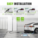 EV Tesla Charger Extension Cable, 20ft 48Amp 240Volt Max 11.5kW with NACS Plug, Extension Cord for Level 1/2 Tesla Mobile Charger/Wall Connector, Extension Cord for Model X/Y/3/S, CE/FCC Certificated EVMaster