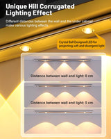 Pak Under Cabinet Lights, Rechargeable Motion Sensor Light Indoor, Wireless and 3-Color Dimmable with Cat’s Eye Hill Effect, for Display Cabinets, Showcases, Wine Racks, 2 Pack, Silver Pak
