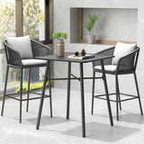 C-Hopetree 41" Counter Height Bar Table, Square Metal Pub Bistro Cocktail Table for Indoor Outdoor Use, Black C-Hopetree