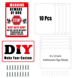 ToBeAce 10 Pcs Sublimation Metal Sign Blanks 8x12 Inch, Aluminum Sublimation Yard Sign Blanks, Sublimation Photo Blanks with Holes Screws DIY Sign Photo for Ourdoor Indoor Garden Yard (Thick 0.45mm) ToBeAce