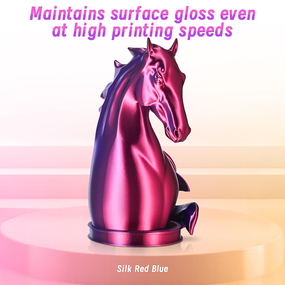 ERYONE High Speed Filament Silk Dual Color 1.75mm +/- 0.03mm, 3D Printing PLA Pro Filament Fit Most FDM Printer, 1kg (2.2LBS) / Spool, Blue & Red ERYONE