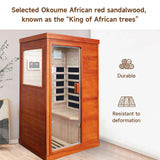 Far Infrared Sauna Home Saunas Spa Room,Low EMF Okoume Wooden Indoor Dry Sauna,Ideal for 1 Person Home Sauna with Bluetooth Speaker,Christmas Birthday Gift for Family Friends InfraHHZQ