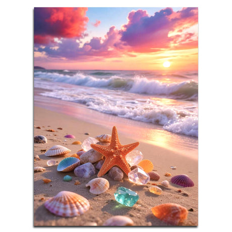 Muzagroo Art 5D Diamond Paintings Kits for Adults Round Full Drill Beach Diamonds Art Kits for Beginners Diamond Art Paintings Gem Art Kits Diamond Dots Kits 30x40cm (Beach) Muzagroo Art