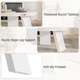 GarveeHome Round Coffee Table, Farmhouse Small Wooden Coffee Table with 3 Strong Legs, Easy Assembly, 33.5'' x 15.7'', White GarveeHome