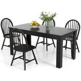 Giantex Dining Table Set for 4, Rectangular Wooden Dining Table & 4 Windsor Dining Chairs, 5 Pieces Modern Space-Saving Dinette Set for Dining Room, Kitchen, Living Room, Restaurant, Black Giantex