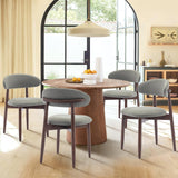 COLAMY Wooden Dining Chairs Set of 2, Modern Fabric Upholstered Kitchen Side Chairs, Farmhouse Dining Room Chair with Foot Pegs, Beige COLAMY