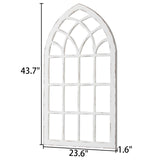 Sintosin Large Farmhouse Arched Window Frame Wall Decor 44 X 24 Inch, Hanging Distressed White Window Pane Wall Decor Living Room, Rustic Wooden Faux Windows for Bedroom Fireplace Entryway Sintosin