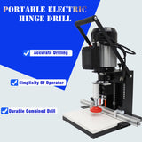 HQHAOTWU Portable Electric Hinge Boring Insertion Machine Adjustable Punching Depth Hinge Drill Press Machine Woodworking Hinge Boring Processing Machine 45-9.5 Combined Drill HQHAOTWU