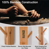 TIOPGHAD 2-Pack Wood-Wall-Mounted-Coat-Hooks, Bamboo Vertical Coats Rack Holder Hanger with 8 Hooks Entryway Hanging Wooden Racks for Hanging Jacket Coat Hat in Entryway Office Bathroom(Natural) TIOPGHAD