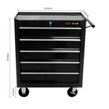 nifoti 5 Large Drawers Tool Cart on Wheels,Rolling Tool Chest Tool Storage,Drawers Rolling Tool Trolley Organizer Tool Case for Garage, Warehouse, Workshop, Repair Shop (5 Large Drawers-29.3"H-Black) nifoti