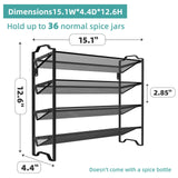 Simple Trending 2-Pack 4 Tier Spice Rack Organizer,Stackable Kitchen Counter Shelves,for Cabinet,Countertop,Pantry, Door or Wall Mount, Metal Mesh,(Jars not included), Black Simple Trending