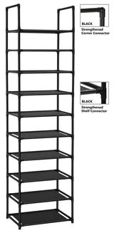 FIDUCIAL HOME 10 Tiers Shoe Rack 20-25 Pairs Sturdy Shoe Shelf FIDUCIAL HOME