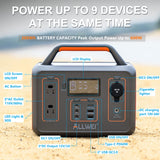 ALLWEI Portable Power Station 300W(Surge 600W), 280Wh Solar Generator with 120V AC Outlet, 78000mAh Backup Lithium Battery Generator for CPAP Outdoor RV Camping Emergency Home Use ALLWEI