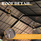 AMERLIFE 12x20 ft Hardtop Gazebo, Spruce Wood Gazebo with Iron Double Roof, Outdoor Pergola with Wood Frame for Garden, Porch, Patio, Charcoal Gray + Brown Gray AMERLIFE