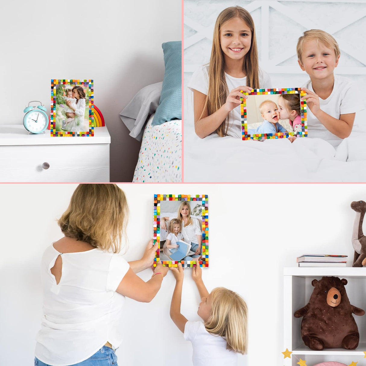 HAPMARS DIY Mosaic Photo Frame Craft Kits - Creative Arts & Crafts Mosaic Kits Summer Activities for Ages 6-12,Make Your Own Picture Frame Fun STEM Craft Birthday Easter Christmas Gifts for Boys Girls HAPMARS