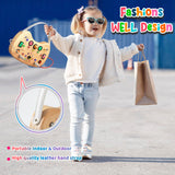 flycoost Montessori Toddler Busy Board, Wooden Busy Board with 17 LED Lights, Travel Toys for Toddlers 1-3 Years, Light Switch Toys, Toddler Sensory Boards, Toys for 1 Year Old Girls flycoost