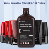 ELEGOO Water Washable 3D Printer Resin, Rapid Resin 405nm LCD UV-Curing Standard Photopolymer Resin for LCD 3D Printer Black 2KG ELEGOO