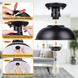 Vintage Rustic Semi Flush Mount Light, Farmhouse Black Ceiling Fixture, Industrial Lights for Hallway, Stairway, Foyer, Kitchen, Porch, Entryway (2 Pack) Wegitcs