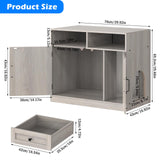 Cat Litter Box Enclosure Furniture Ultra-Large Wooden Hidden Litter Box,2-Door Storage Cabinet, 2 Drawers, 1 Air Vents,Litter Box Furniture Fit Most of Litter Box. SANXUO