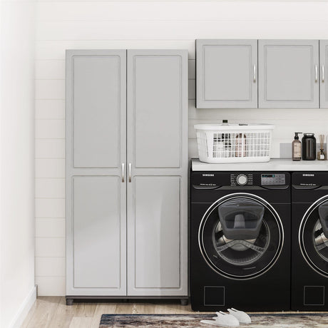 SystemBuild Evolution Kendall 36" Utility Storage Cabinet, Graphite Gray/Light Gray SystemBuild