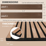 Kieacia Wood Slat Acoustic Panels for Wall and Ceiling | 3D Slat Wood Panels| Decorative Soundproof Paneling | Noise Reduction | 94.49"x 23.62" Each Box - Dark Walnut Kieacia