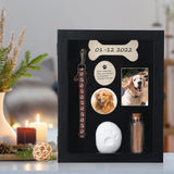 Colingmill Pet Memorial Shadow Box for Dog Cat with Wood Frame Small Bottle Pin Pet Print Kit Wood Frame Urn Ashes Display Case for Loss Dog Remembrance Memory Keepsake(Black,8 x 10 Inch) Colingmill