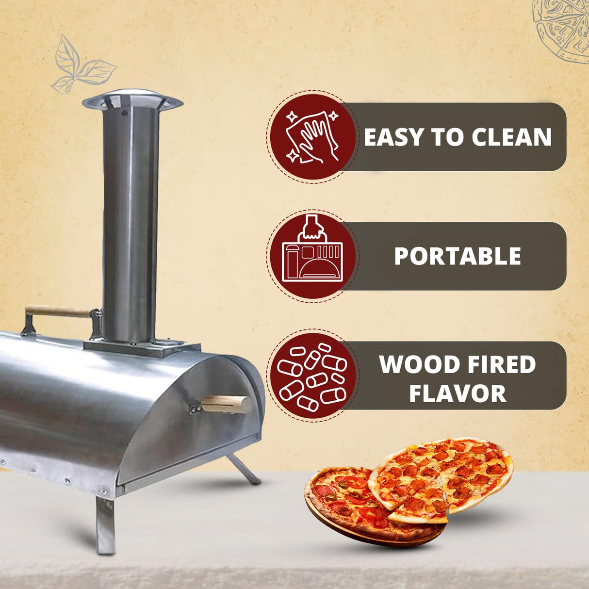 Outdoor Pellet Pizza Oven - Original Pellethead PoBoy Wood Fired Portable Oven with Pizza Peel, Blower, 13" Stone Accessories Kit Pellethead