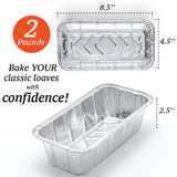 Spare Essentials 2Lb Foil Bread Pans for Baking (65 Pack) Disposable Bread Pans - Perfect for Baking Banana Bread, Cakes & Meatloaf - 2 Pound Aluminum Pans for Food Serving - 8.5" X 4.5" X 2.5" Spare Essentials