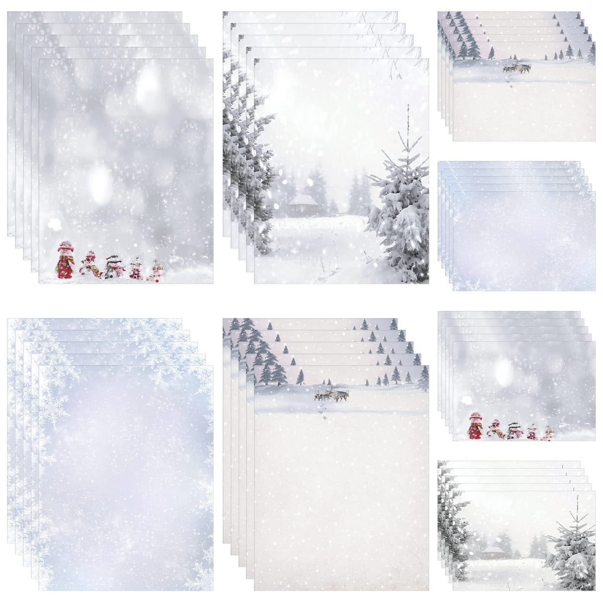 40 Pcs Winter Stationery Paper and Envelopes Set Christmas Stationery Paper Set 8.5 x 11 Inches, 20 Letter Writing Print Paper and 20 Vintage Envelopes Outus