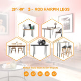 Ironalita 36 Inch Hairpin Legs for Furniture set of 4, Heavy Duty 3 Rod Metal Table Legs with 3/8" Black Solid Iron, DIY Hair Pin Legs for Counter Bar Stool, Console Table, Entryway Table, Plant Stand Ironalita