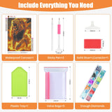 QENSPE Diamond Painting Kits for Adults,Lion Full Drill Diamond Art Diamond Dots Paintings for Beginners,Lion Round 5D DIY Arts and Crafts for Home Wall Decor 12x16 inch QENSPE