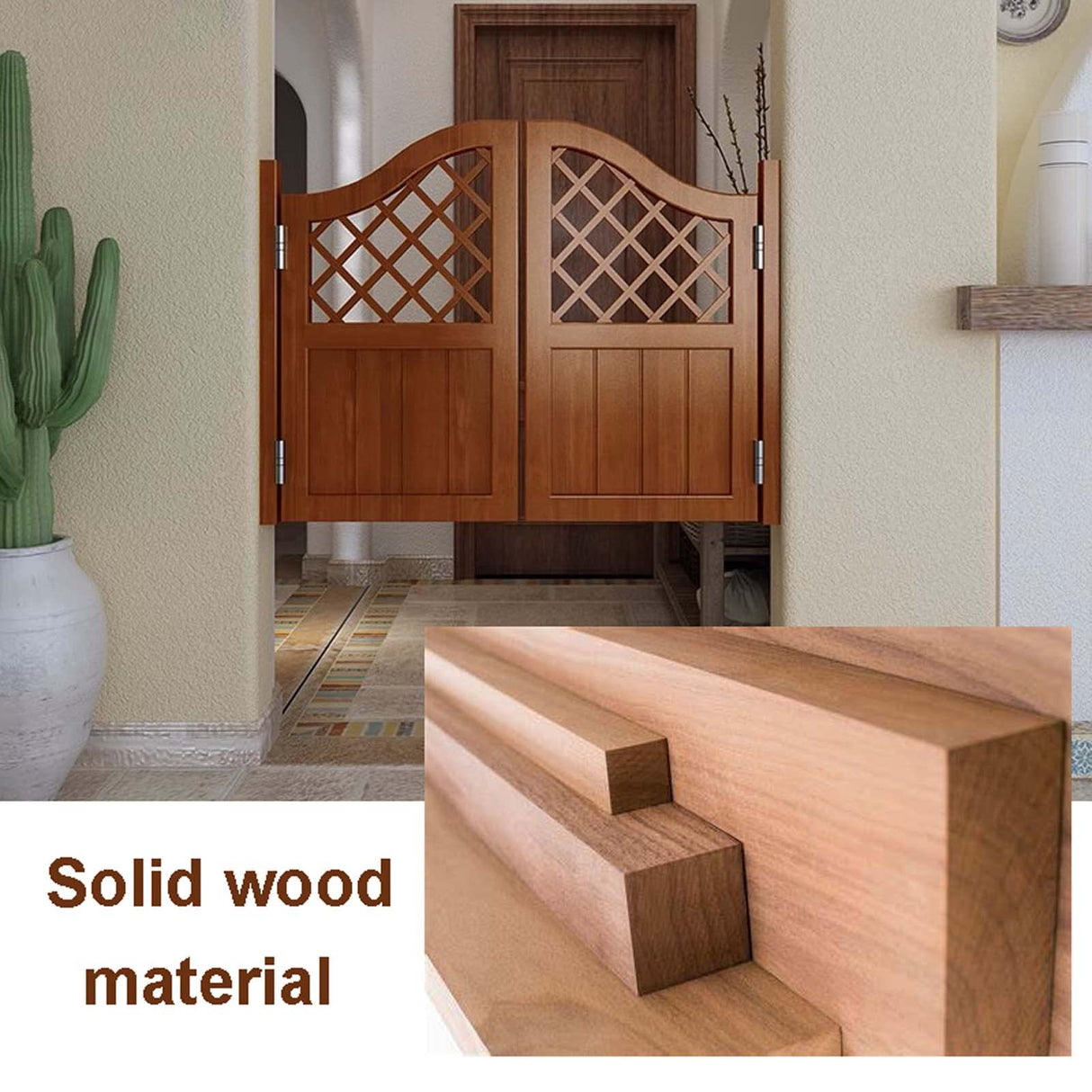 SRHIMEOS Swinging Doors Cafe Doors 39x31 Inch, Indoor Louvered Saloon Swing Door, Saloon Cafe Doors, Louvered Privacy Screen Partition, Bar Kitchen Stairs Solid Wood Cafe Door SRHIMEOS