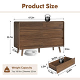 Nasonet 6 Drawer Dresser for Bedroom, Mid Century Modern Dressers & Chests of Drawers, Wood Storage Drawer Dressers for Hallway, Entryway, Walnut Nasonet