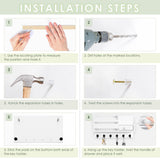 VIS'V Key Holder for Wall, Wooden Key Mail Holder with Drawer Wall Mount Key Organizer Mail Sorter with 6 Key Hooks Key Rack with Shelf for Entryway Doorway Hallway - White VIS'V