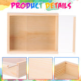 Thyle 6 Pcs Unfinished Wood Boxes, 6.3 x 4.9 x 1.8 Inch Small Rectangle Crates Wooden Box with Lid for DIY Birthday Party Favor Gift Supplies Thyle