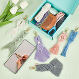 ACRNIGHEET 6PCS Seashell Macrame Keychain Kit for Beginners DIY Boho Macrame Making Kit for Adults Colorful Keychain Macrame Starter Kit for Keys Bags Charms Ocean Macrame Keychain Kit with Video ACRNIGHEET