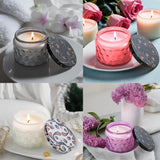 Rose/Vanilla/Jasmine/Lavender Candles, 4 Pack Candles for Home Scented, Natural Soy Wax Luxury Candles Set, Bridesmaid Proposal Pink Gifts for Women, Ideal for Birthday, Mother's Day 16.8oz Nganjuk