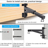 Kipika Heavy Bag Hanger Wall Mount Punching, Rotatable Heavy Duty Boxing Bag Bracket for Home Gym Indoor, Adjustable Length for Kickboxing Bag, Muay Thai Bag,Speed Bag Kipika