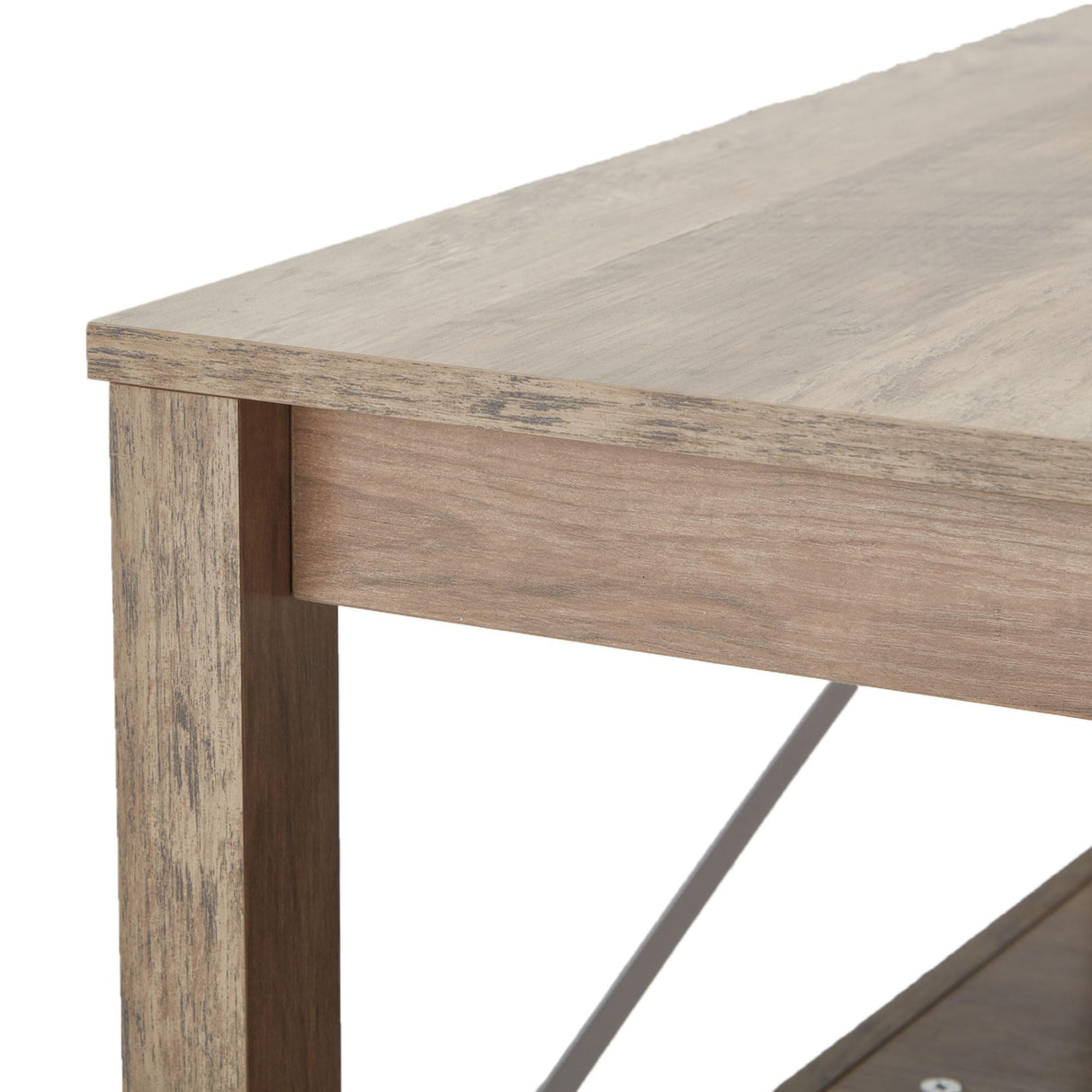 JOMEED 31.5 Inch Square Coffee Table with Bottom Storage Shelf, Modern Farmhouse Style Living Room Office Accent Table Furniture, Beige JOMEED