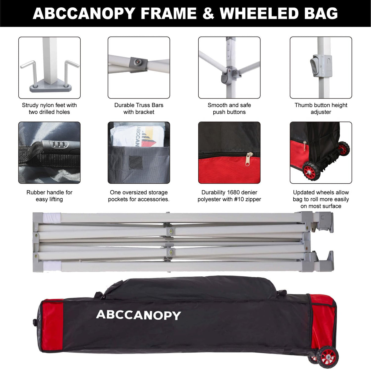 ABCCANOPY Outdoor Winter Gazebo 10x10, Premium Instant Pop Up Canopy Tent with Elegant Church Window,Snow and Rain Protection, Bonus Wheeled Bag,White ABCCANOPY