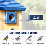 Cedar Alpha 2pc Bluebird Houses Nesting Box - XL Size 13" Heavy Duty Birdhouses for Outside - Wall Tree Pole Mountable - 1.5” Hole 13/16" Thickness - Large Inside Space - Tree Tie Bending Updated CEDAR ALPHA