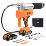 olmlmo Grease Gun, High-Efficiency Electric Grease Gun Kit, 10000 PSI Cordless Grease Gun with 2*2.0AH Batteries and Charger, 6.8 oz/min Battery Powered Grease Gun for Equipment Operators and Farmers olmlmo