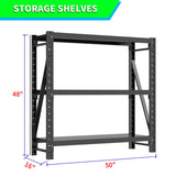 Hzdbhd Garage Shelving Unit Rustproof 50“W Heavy Duty Storage Shelves Easy Assembly 3 Tier Adjustable Metal Steel Utility Shelf Rack Garage Storage Organize for Tools Basement,Warehouse Hzdbhd