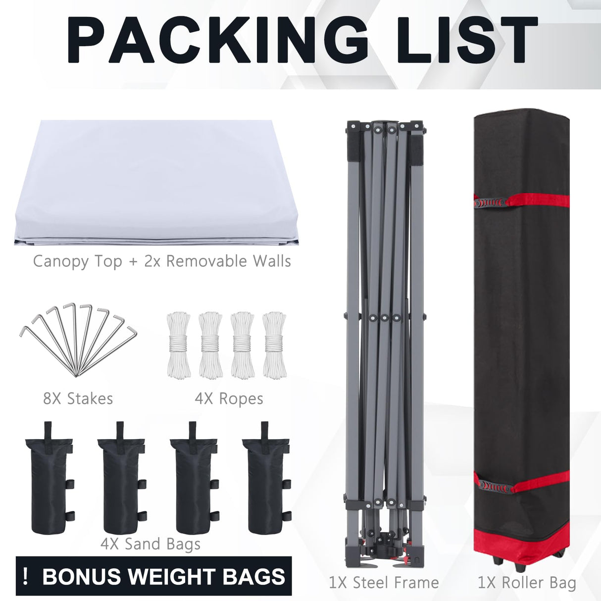 COOSHADE Pop Up Canopy Tent 8x8 with 2 Sidewalls, Outdoor Shade Instant Canopy Tents(White) COOSHADE