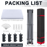 COOSHADE Pop Up Canopy Tent 8x8 with 2 Sidewalls, Outdoor Shade Instant Canopy Tents(White) COOSHADE