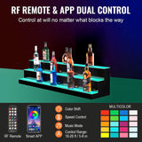 MESAILUP 60 Inch Detachable LED Lighted Liquor Bottle Display 3 Step Illuminated Bottle Shelf 3 Tier Home Bar Drinks Commercial Lighting Shelves with Remote Control (3 Tier, 60 inch) MESAILUP