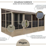 Gazebo Penguin W1207 Add-a-Room All-Season Solarium, 8 by 12', Slate Gazebo Penguin