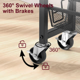 Honest Slim Storage Cart 4-Tier Slim Rolling Cart with Metal Frame and Wooden Top, 6.3 Inches, Storage Cart for Kitchen, Dining Room, Living Room, Bathroom, Home Office, Rustic Brown and Black HONEST OUTFITTERS