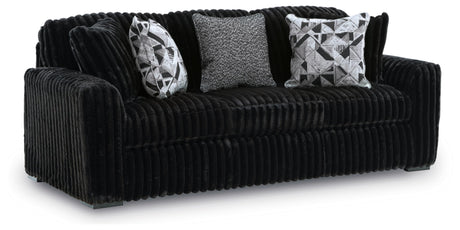 Signature Design by Ashley Midnight-Madness Modern Anti Sage Sofa with Reversible Cushions, Black Signature Design by Ashley