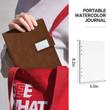 Lightwish Watercolor Sketchbook,100% Cotton Acid Free Watercolor Paper,300gsm/140lb Cold Press Watercolor Journal for Artists,Adults,Students,20 Sheets,9.25 * 6.3 Inches(Leather Brown) LIGHTWISH